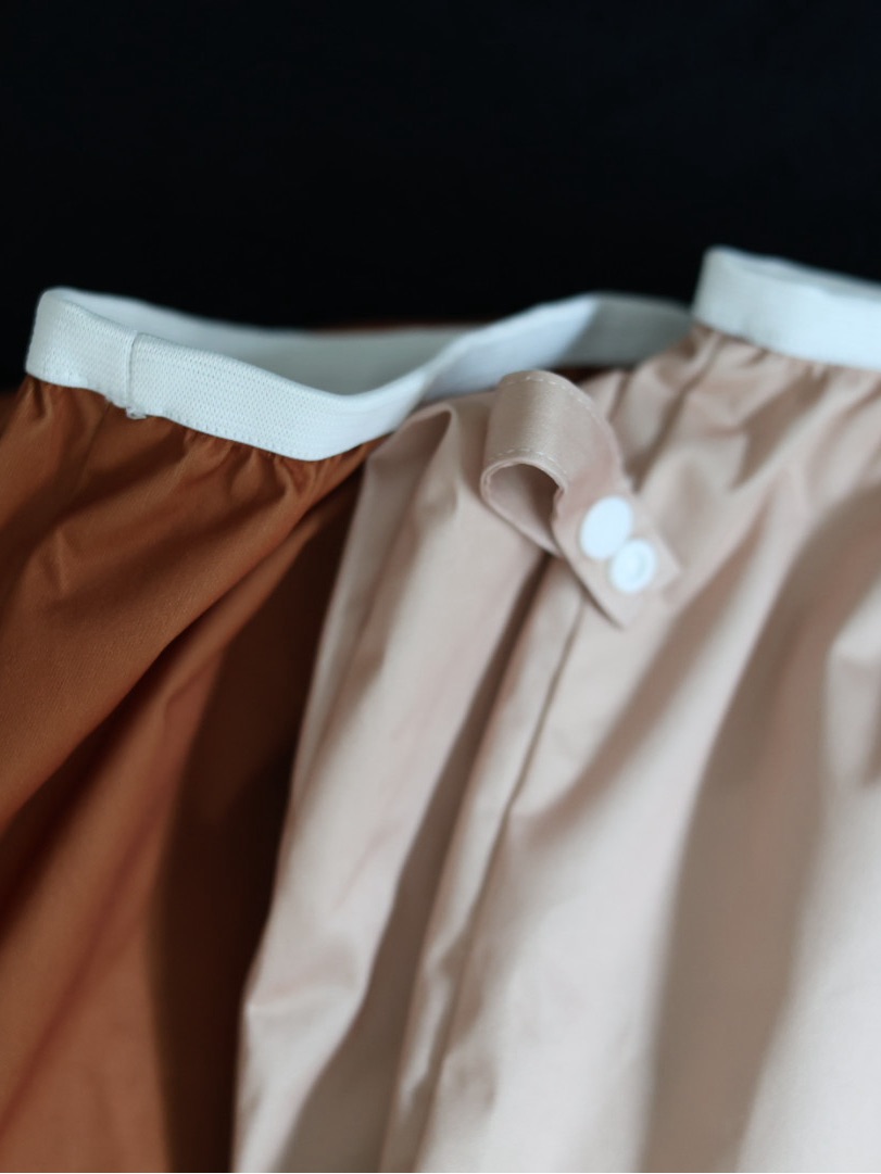 Kids Elastic-Waist Joggers In Cream And Brown — image 2 of 6